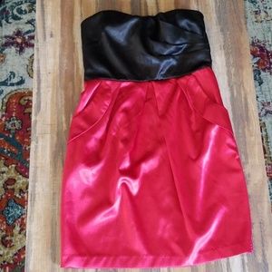 Satin Strapless Mini Dress (WITH POCKETS)